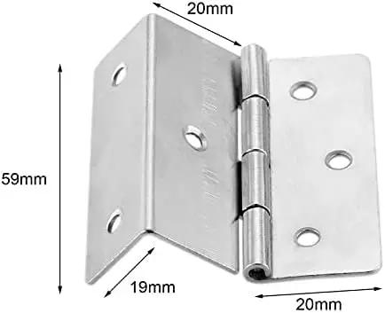 Close-up of Vintage 59mm 6 Hole Three Fold Cabinet Door Hinge showcasing size and three-fold design, ideal for DIY and decor projects.