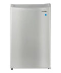 Top Notch 3 Cubic Ft Compact Upright Freezer Fingerprint Resistant Stainless Steel Finish, front view.