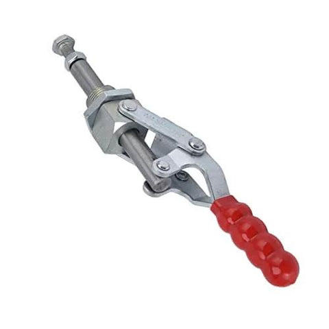 Heavy Duty Quick Release Toggle Clamp With 701Lb Holding Capacity Push Pull Fixture Clamp For Woodworking Jigs And Fixtures Pocket Hole Jigs Welding And CNC Projects A Must Have Shop Essential For Fast Secure Hassle Free Clamping shown with red handle