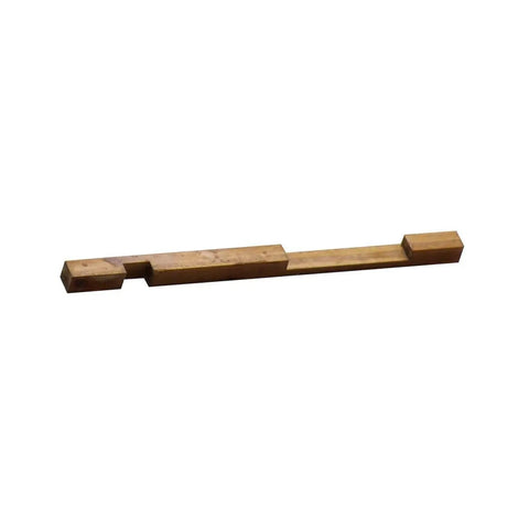 Beeswax Dipped Langstroth Beehive Parts Kit entrance reducer for 10 frame hives, shown from side angle, wooden material.