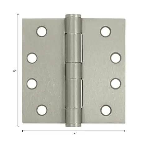 Heavy Duty 4 By 4 Inch Square Steel Door Hinges Set Of 10 With Ball Bearing For Quiet No Squeak Door Operation Antique Nickel Finish