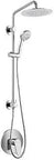 All-In-One Rain Shower System With 8 Inch Chrome Rain Head And Handheld Sprayer, Tru-Temp Valve And Trim Kit, Surface Mounted Retrofit