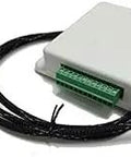 Mitsubishi PAC US 444CN 1 Thermostat Adapter Interface Hooks Up Your Mitsubishi Electric Indoor Units With Third Party Smart Thermostats Like Nest Honeywell Lyric INNCOM Plus Full Fan Speed Control High Medium And Low showing white adapter with green terminals and black cable connectors.