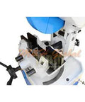 Built Like A Tank 13 Inch Cold Cut Saw Swivel Base Circular Metalsaw 220V 3 Phase 1.5HP Motor Auto Retracting Guard Quick Release Vise detailed view of the cutting vise.