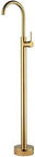 Gold Floor Mount Tub Filler Faucet With Single Handle For Bathtub And Shower, Premium Plated Finish, Sturdy Floor Base