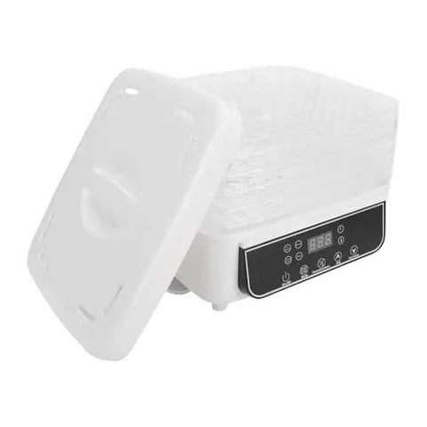 Straight Up Electric Food Freeze Dryer Machine With Five Trays And Digital Timer Precision Temperature Control For Home Kitchens, top view with lid removed.