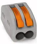 Slick Wire Connector Lever Nuts, durable compact design with orange levers, designed for quick electrical hookups.