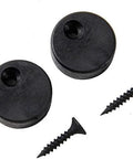Stoppers and screws from Sliding Barn Door Hardware Kit With I Shape Antique Rollers And Straight Track In Black Frosted Finish.
