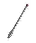CMM touch probe stylus side view with M3 threaded carbide stem and red ball tip