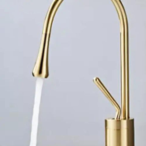 Nordic Vessel Sink - Round Bathroom Washbasin for Countertop with stylish gold faucet, ideal for modern home decor.