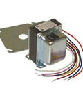 Rugged Electrical Transformer, 50 VA, Primary 120/208/240/480V, Secondary For Low Voltage Control, shown with wires and mounting bracket