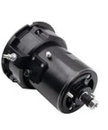 Badass 75 Amp Alternator Kit With Pulley Belt Stand Backing Plates High Output Upgrade For Amp Hungry Rides showing black alternator side view.