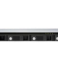 Rugged Four Bay External Storage Enclosure Featuring Swappable Hot Trays And Effortless Usb Type C Hookups For Dependable Direct Attached Raid Deployments with front view showing drive bays.