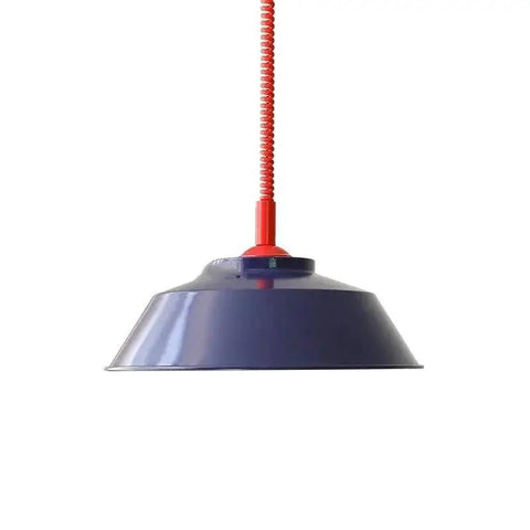 Chandelier Light, Pendant Lamp Living Room Dining Bedroom Klein Blue Modern Minimalist Art Adjustable Retractable Window(Blue-A) with red cord.
