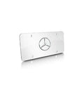Mercedes-Benz Star Chrome Logo On Polished Steel License Plate Emblem, Genuine OEM Part For Your Ride, Chrome Finish