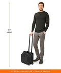 Briggs & Riley 2-Wheel Cabin Bag, black softside carry-on luggage with extendable handle.