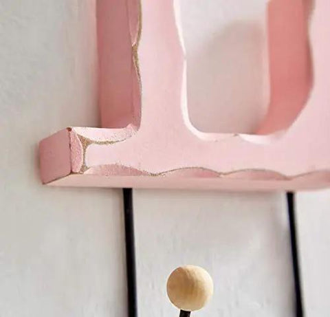 Pack Of Two Dope Rustic Metal And Wood Wall Hooks Featuring Home Love Script Built Tough For Daily Use Perfect For Hanging Hats Towels And Coats Adding Fresh Vibe To Your Entryway - close-up of pink wood hook design.