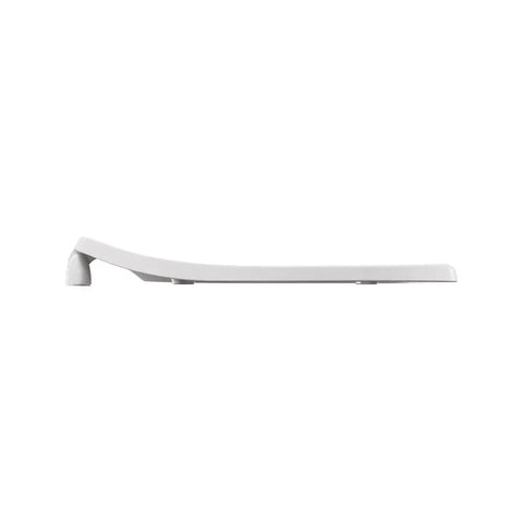 Side view of Elongated Plastic Toilet Seat With Stainless Steel Hinge For Commercial Use, Open Front, Seat Only, Easy Installation, Durable 1.0 Inch Thick