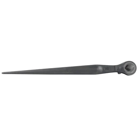 Ratcheting Spud Wrench With Half Inch Drive For Construction, Forged Alloy Steel, Corrosion Resistant Black Finish, Reversible Ratchet, 15 Inch Length