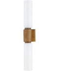 1 Light Wall Sconce-26.5 inches Tall and 4.75 inches Wide 154-Bel-5180447 with white glass and bronze metal design.