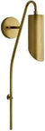 Side view of Trentino 1 Light Wall Sconce In Natural Brass With Retro Starburst Backplate Mid Century Modern Vibe For Bathroom Vanity Or Hallway LED Ready Accent Lighting