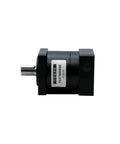 Side view of a planetary gearbox reducer with ratios 64 96 100 120 144 150 180 216 for NEMA 23 24 steppers and servo motors.