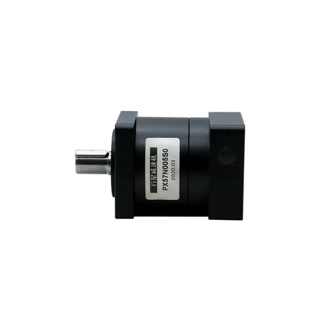 Side view of a planetary gearbox reducer with ratios 64 96 100 120 144 150 180 216 for NEMA 23 24 steppers and servo motors.