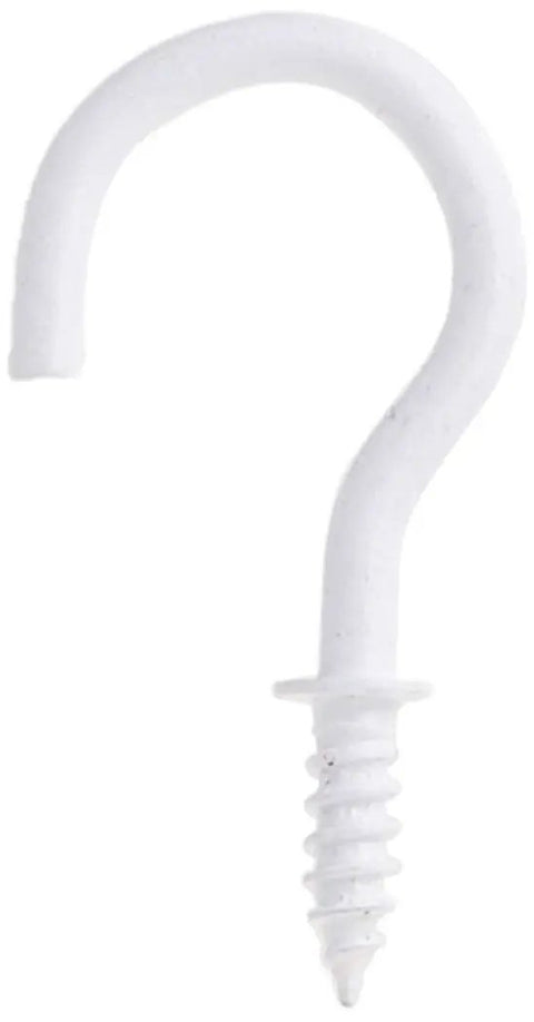 Seven Eighths Inch Alloy Steel Cup Hooks Pack Of 36 White Perfect For Securing Mugs, Kitchen Towels, Feeders, Planters And More