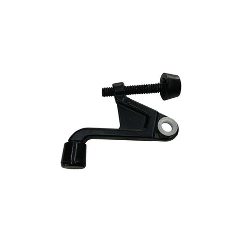 Two Point Two Inch Jumbo Hinge Pin Door Stop With Adjustable 85-125 Degrees, Zinc Alloy, Matte Black Finish