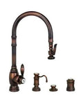Traditional Pull Down Kitchen Faucet In Matte Antique Copper With Heavy Duty Pulldown Sprayer And Full Four Piece Kitchen Suite.