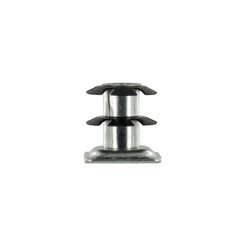 Threaded Caster Insert For 1 Inch Square Tube 16-18 Gauge, Heat Treated Steel, 3/8-16 Thread, Deep Set Mounting For Secure Fit, Flush Finish
