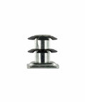 Double Star Threaded Caster Inserts Heat Treated Steel Fits One Inch Square Tubing Sixteen To Eighteen Gauge Five Sixteenths By Eighteen Thread Deep Setting For Secure Mount Flush Fit Four Pack front view