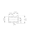 Four Pack Three Quarter To Five Eighth Inch Misalignment Spacer Heims Rod End Bearings technical drawing with dimensions.