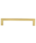 Modern Square Cabinet Pull Handle With Golden Champagne Finish, 5.39-Inch Length, 5-Inch Hole Center, 10-Pack, front view