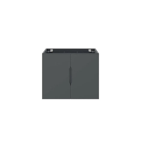 Vitality 24 Inch Gray Bathroom Vanity Cabinet With Modern Clean Lines And Durable MDF Melamine Finish And Ample Interior Storage Sink Basin Not Included Ready For Stylish Bath Renovation front view