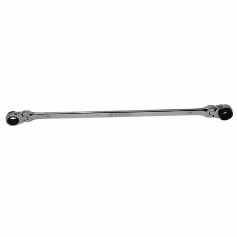 Extra Long Flexible Ratcheting Wrench With Ninety Tooth Patented Design Dual 180 Degree Rotating Heads Spline Plus Gear Profile Reversible Tight Space Tool For Hard To Reach Fasteners And Sockets
