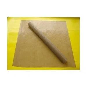 16x16 Inch Teflon Heat Press Sheet Non Stick PTFE 3 Mil for Heat Transfer and Sublimation, laying flat on yellow surface.