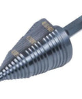 Ultimate Step Drill Bit Set For 7/8 To 1-3/8 Inch Holes With Double Fluted Design, Easy Read Step Markings, 3/8 Inch Hex Shank