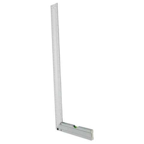 Top Shelf Heavy Duty Stainless Steel L Square Ruler 90 Degree Layout Measuring Tool For Carpenters And Engineers With Dual Scale And Rust Resistant Finish, 500mm size with leveling bubble.