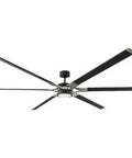 Badass 96 Inch Outdoor Ceiling Fan With Built In Led Light Kit And Wireless Remote Six Aluminum Blades Slick Midnight Black Finish