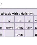 Shielded cable wiring definition table showing signal and wire color for L circuits and T/C circuits.
