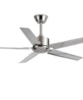 Slick Remote Control Ceiling Fan With Five Sleek Blades And Hella Quiet Operation For Serious Air Moves Modern Black Stainless Steel Design.