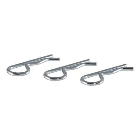 Trailer Hitch Clips For One Half Inch Or Five Eighths Inch Pins Three Pack Clear Zinc Finish Durable Steel Construction