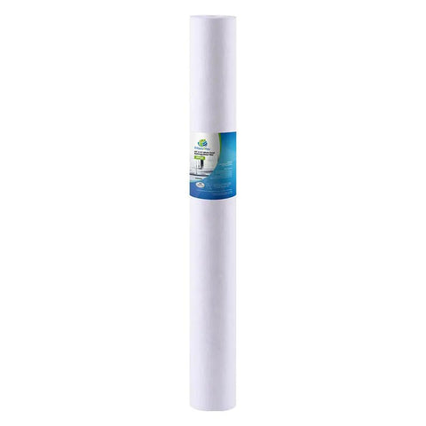 Single cartridge from 4 Pack 20 Inch By 2.5 Inch Spun Sediment Water Filter Cartridges 5 Micron Replacement