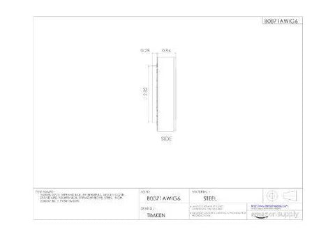 Technical drawing of Single Cone Tapered Roller Bearing, Steel, 2.000 In ID, 1.193 In Width, Straight Bore, Standard Tolerance