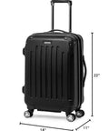 Front view of Kenneth Cole REACTION Renegade 20-inch black hardside 8-wheel spinner luggage
