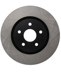 Centric Premium front brake rotor with silver disc and black center hub, five-lug pattern