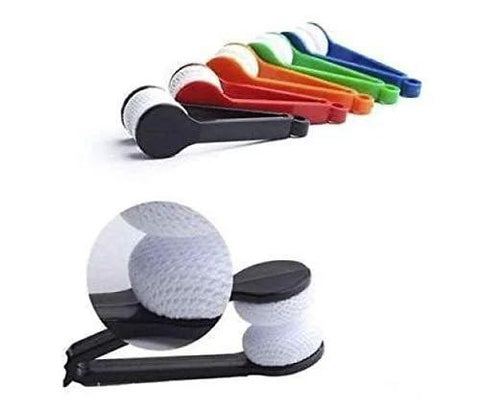 Five-piece mini eyeglasses cleaner set with microfiber rollers and clips in assorted colors
