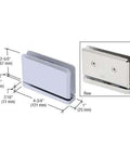 Senior Prima 01 Glass Hinge Top Or Bottom Mount Satin Chrome for One Half Inch Tempered Glass Frameless Showers and Cabinets