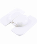 Kid Proof Fridge Lock 2 Pack Durable Plastic Door Latches for Refrigerator and Freezer easy install shown in close-up view